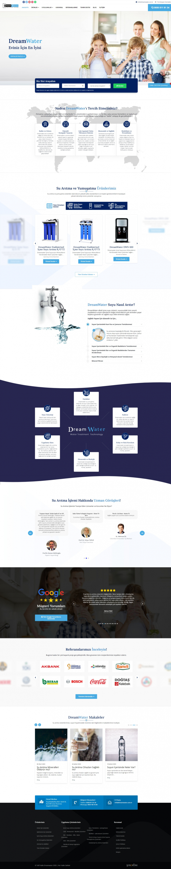 Kurumsal Site dreamwater.com.tr Web Site Tasarımı & Yazılımı